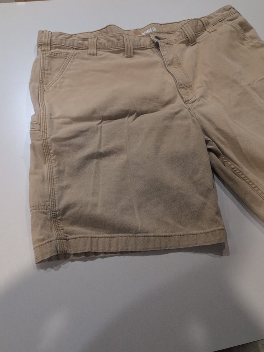Carhartt Pants Mens 44 Relaxed Fit Tan Shorts Khakis Solid Workwear - Picture 5 of 9